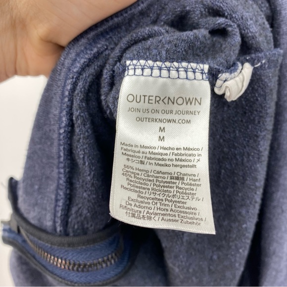 Outerknown Women's Full Zip Hooded Sweatshirt Blue Size Medium - Picture 6 of 9
